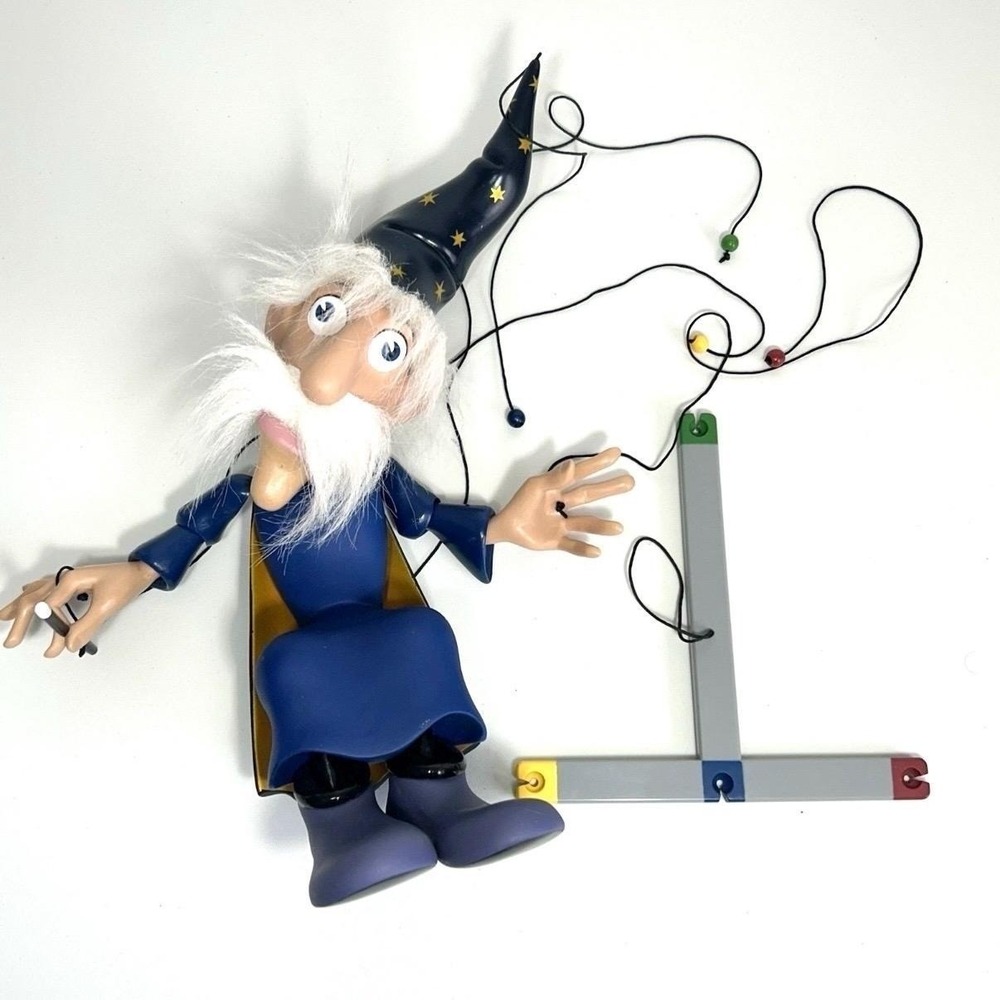Bozart Daniel Oates 1999 Wizard Marionette Puppet Celestial Blue Gold Magic Wand